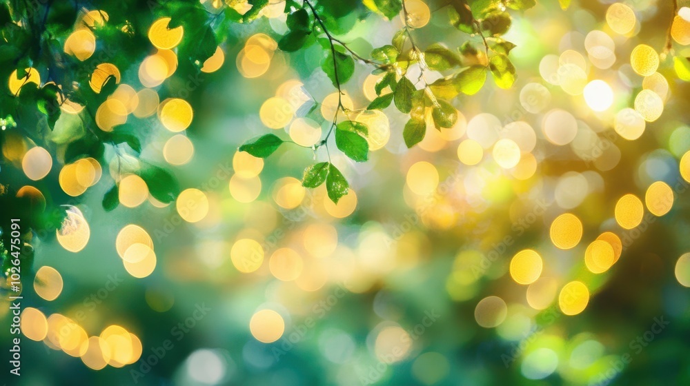 Obraz premium The Bokeh of Green Leaves