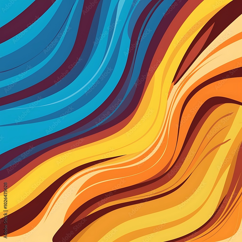 Bright blue to yellow swoosh abstract lines set. Vector illustration Bright blue to yellow swoosh abstract lines set. Vector illustration