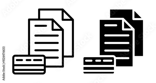 Credit history Icons set in solid and thin line style