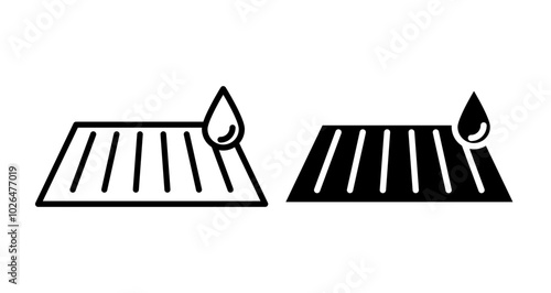 Drain Icons set in solid and thin line style