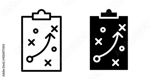 Business plan Icons set in solid and thin line style