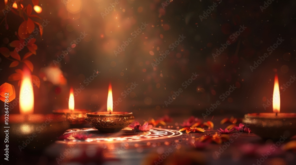Elegant Diwali Zoom Background with Glowing Diyas and Subtle Rangoli Design for Virtual Meetings Elegant Diwali Zoom Background with Glowing Diyas and Subtle Rangoli Design for Virtual Meetings
