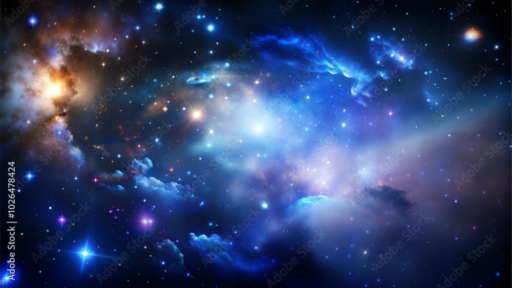 Stunning deep space view of a galaxy with bright stars and cosmic clouds Stunning deep space view of a galaxy with bright stars and cosmic clouds