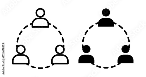 Human interaction Icons set in solid and thin line style