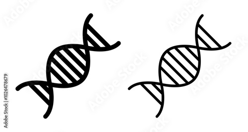 DNA Icons set in solid and thin line style
