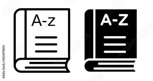Vocabulary Icons set in solid and thin line style