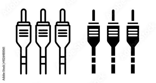 RCA Icons set in solid and thin line style