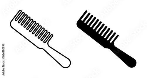Comb Icons set in solid and thin line style