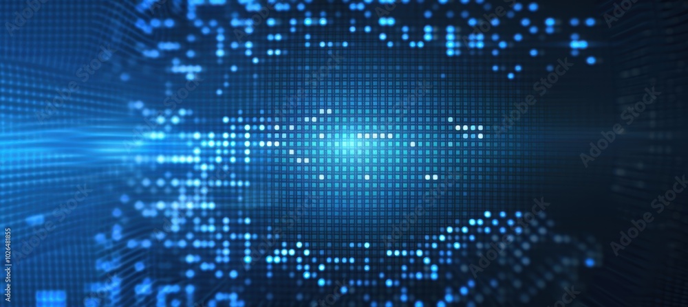 Futuristic Blue Pixel Grid Design for Business Presentations and Tech Banners Futuristic Blue Pixel Grid Design for Business Presentations and Tech Banners