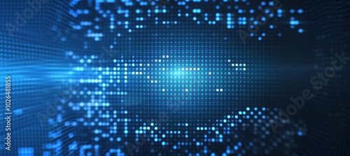 Futuristic Blue Pixel Grid Design for Business Presentations and Tech Banners