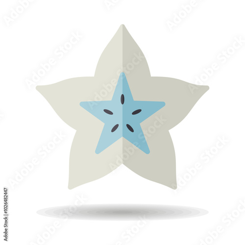 Carom, Carambola, Starfruit vector icon