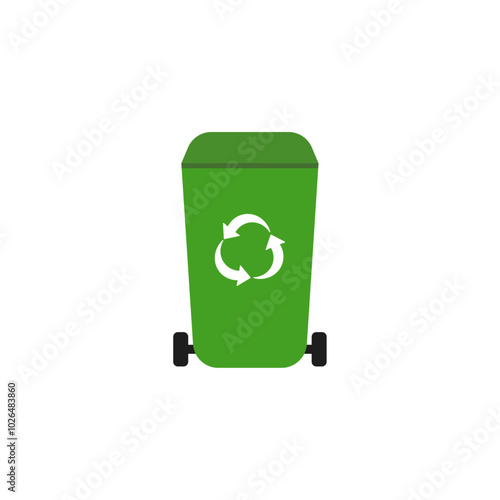 green recycle bin