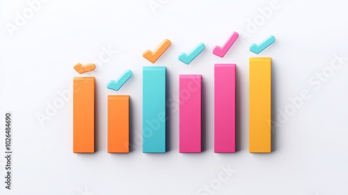 Colorful Graphs with Check Marks for Business Growth