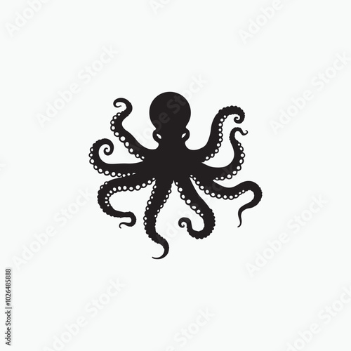 Octopus icon art  Silhouette vector Design photo