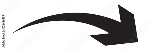 wavy curved Long arrow icon. long line arrow vector. flat style Arrow symbol. arrow on a white background. vector illustration.