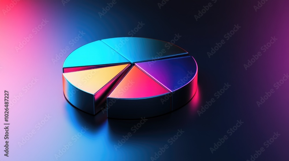 Obraz premium Colorful Pie Chart on Modern Background