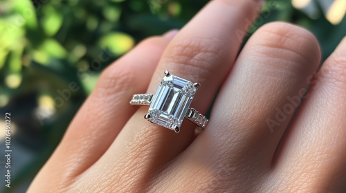 Emerald Cut Diamond Engagement Ring