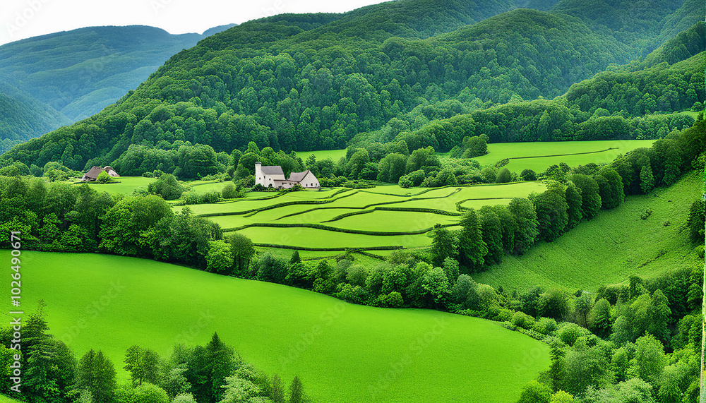 Fototapeta premium Paisaje verde