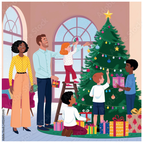 Festive Family Gatherings: Christmas Illustration Ideas