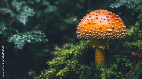 Vibrant Orange Mushroom in a Natural Setting