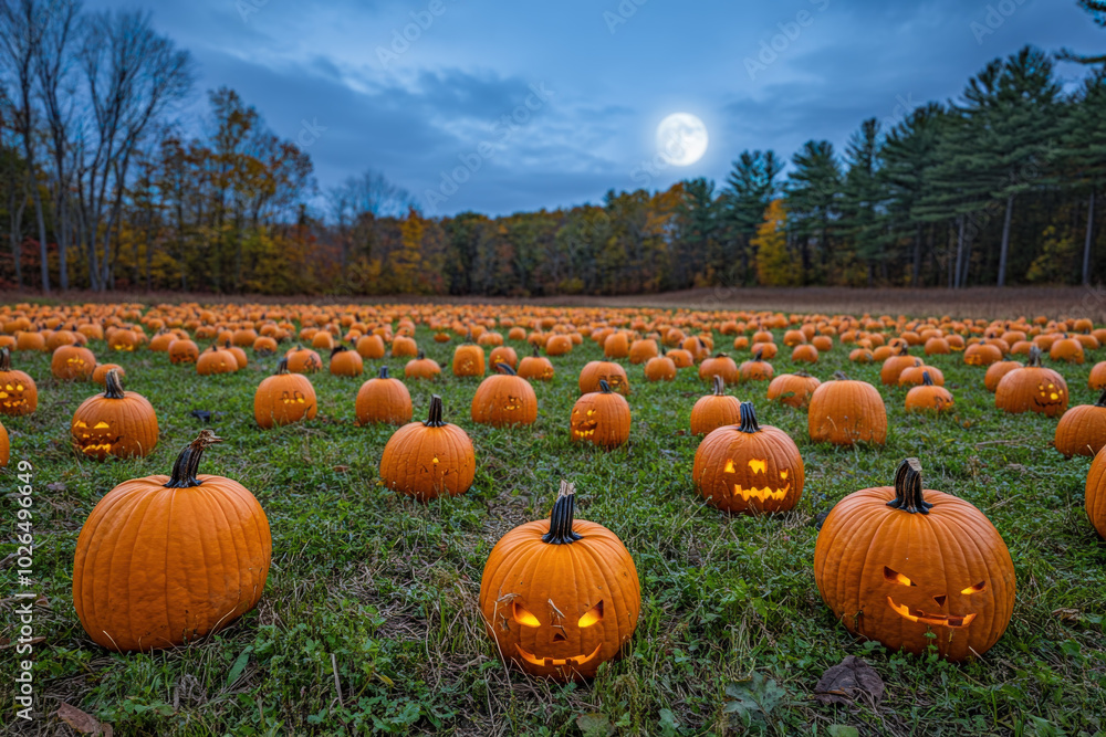 Spooky Pumpkin Field Under the Full Moon Spooky Pumpkin Field Under the Full Moon