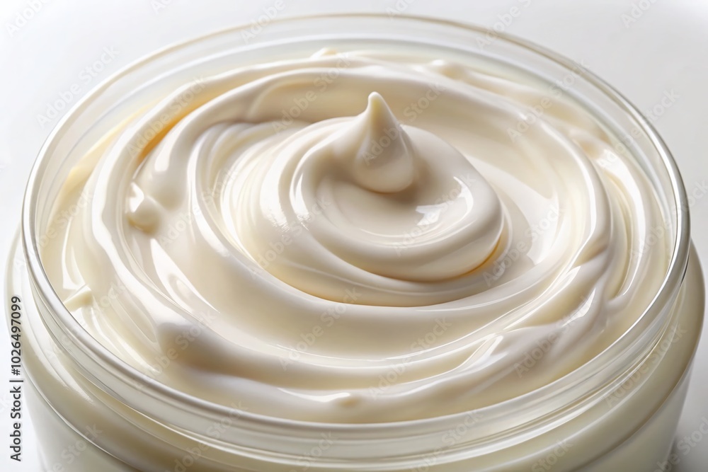 Abstract Texture of White Face Cream on a Clean Surface for Beauty and Skincare Products Abstract Texture of White Face Cream on a Clean Surface for Beauty and Skincare Products