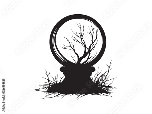 Halloween Forest Ball Silhouette
