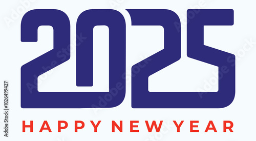 Happy new year 2025 design. With colorful truncated number illustrations. Premium vector design for poster, banner, greeting and new year 2025 celebration.