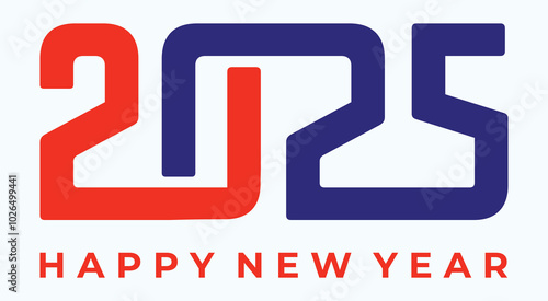 Happy new year 2025 design. With colorful truncated number illustrations. Premium vector design for poster, banner, greeting and new year 2025 celebration.