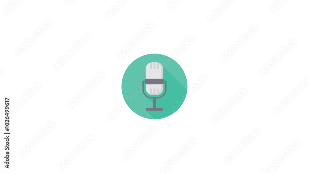 microphone flat icon isolated on a white background microphone flat icon isolated on a white background