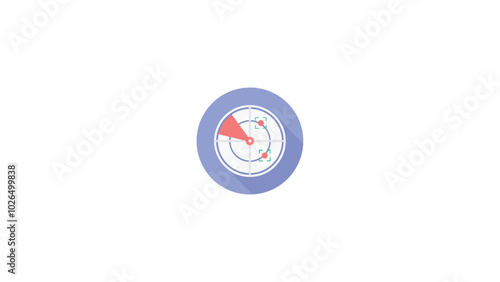 radar flat icon isolated on a white background