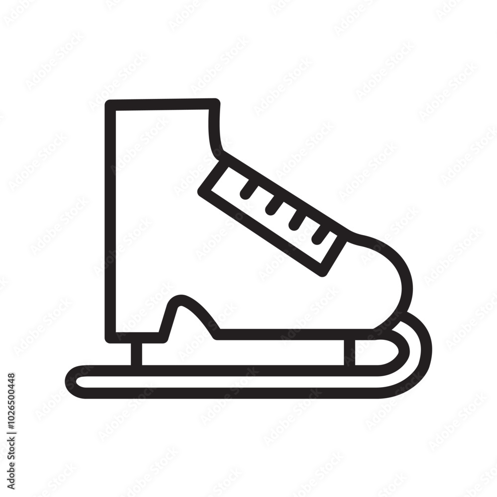 Ice skate outline vector icon. Thin line black ice skate icon Ice skate outline vector icon. Thin line black ice skate icon