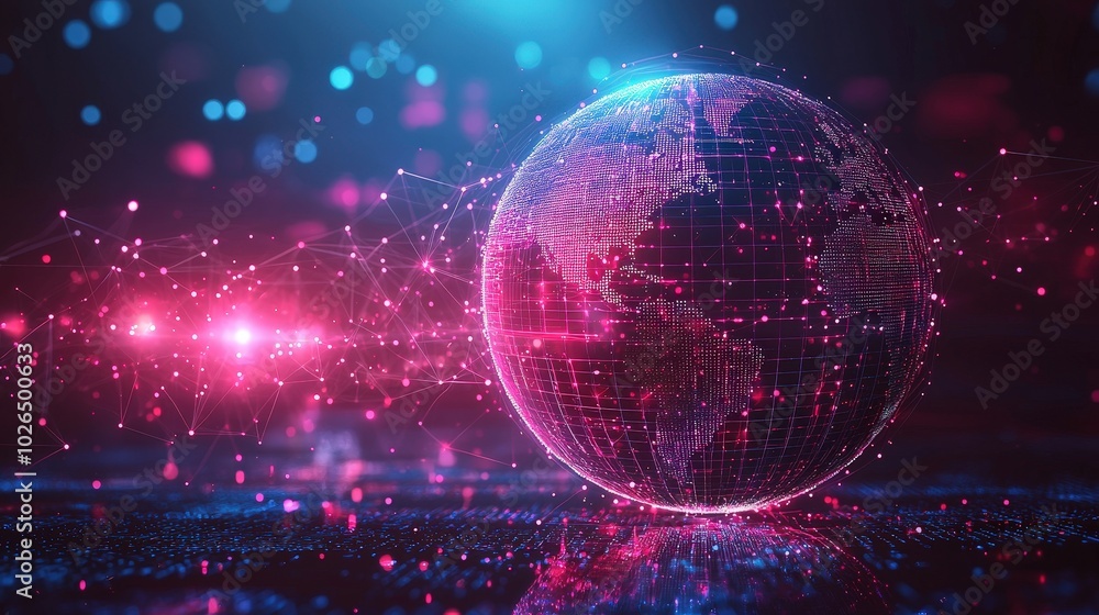 Digital Earth Globe Network Technology Connection Abstract Digital Earth Globe Network Technology Connection Abstract