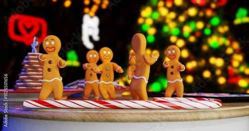 Christmas creative concept with gingerbread men