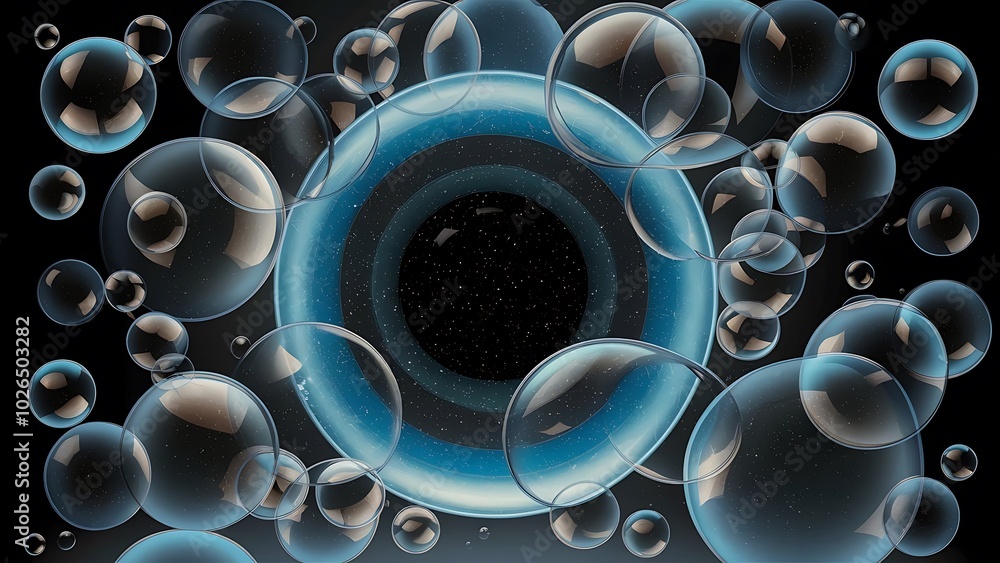 Soap bubbles on black background. Vector illustration. Soap bubbles on black background. Vector illustration.