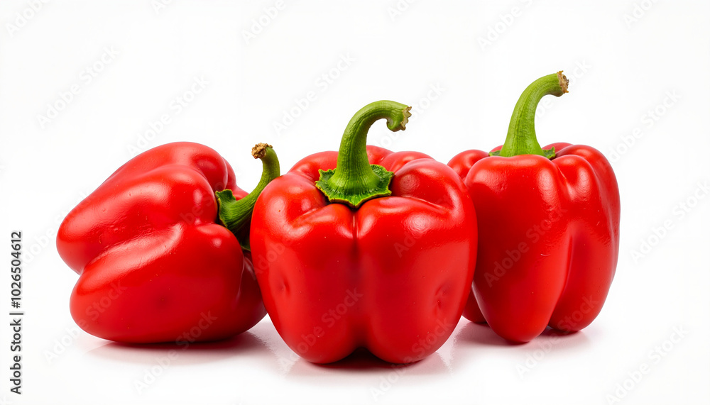 Fresh red bell peppers on a white background for healthy cooking and recipes
Fresh red bell peppers on a white background for healthy cooking and recipes