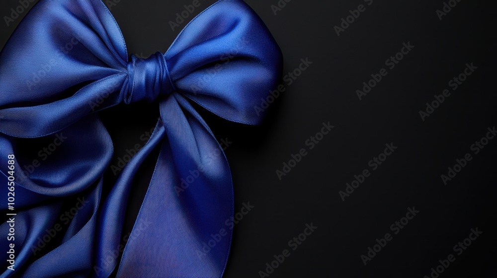 The Elegant Blue Satin Bow