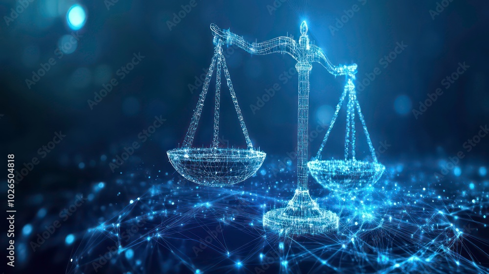 A digital rendering of a scale of justice, symbolizing balance and fairness. A digital rendering of a scale of justice, symbolizing balance and fairness.