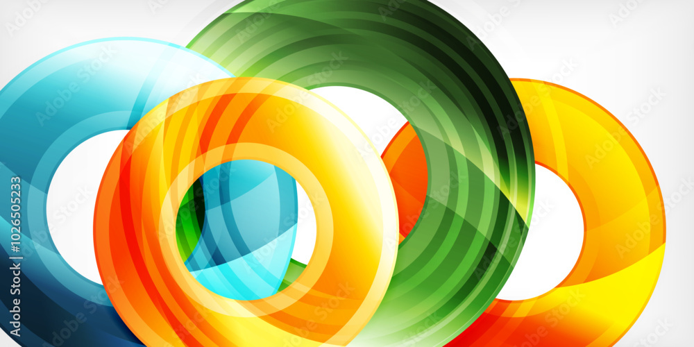 Bright colorful circles with light effects. Abstract background Bright colorful circles with light effects. Abstract background