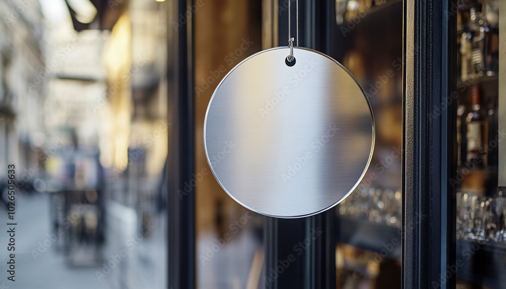 Circular store signage design mockup showcasing a modern shop sign concept for branding and promotional purposes. Circular store signage design mockup showcasing a modern shop sign concept for branding and promotional purposes.