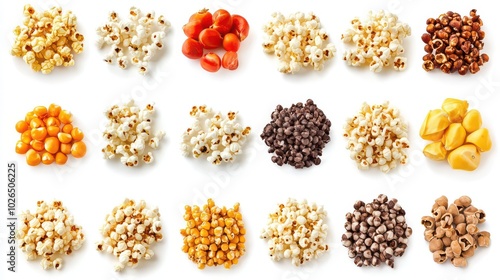 Variety of Popcorn Kernels Displayed