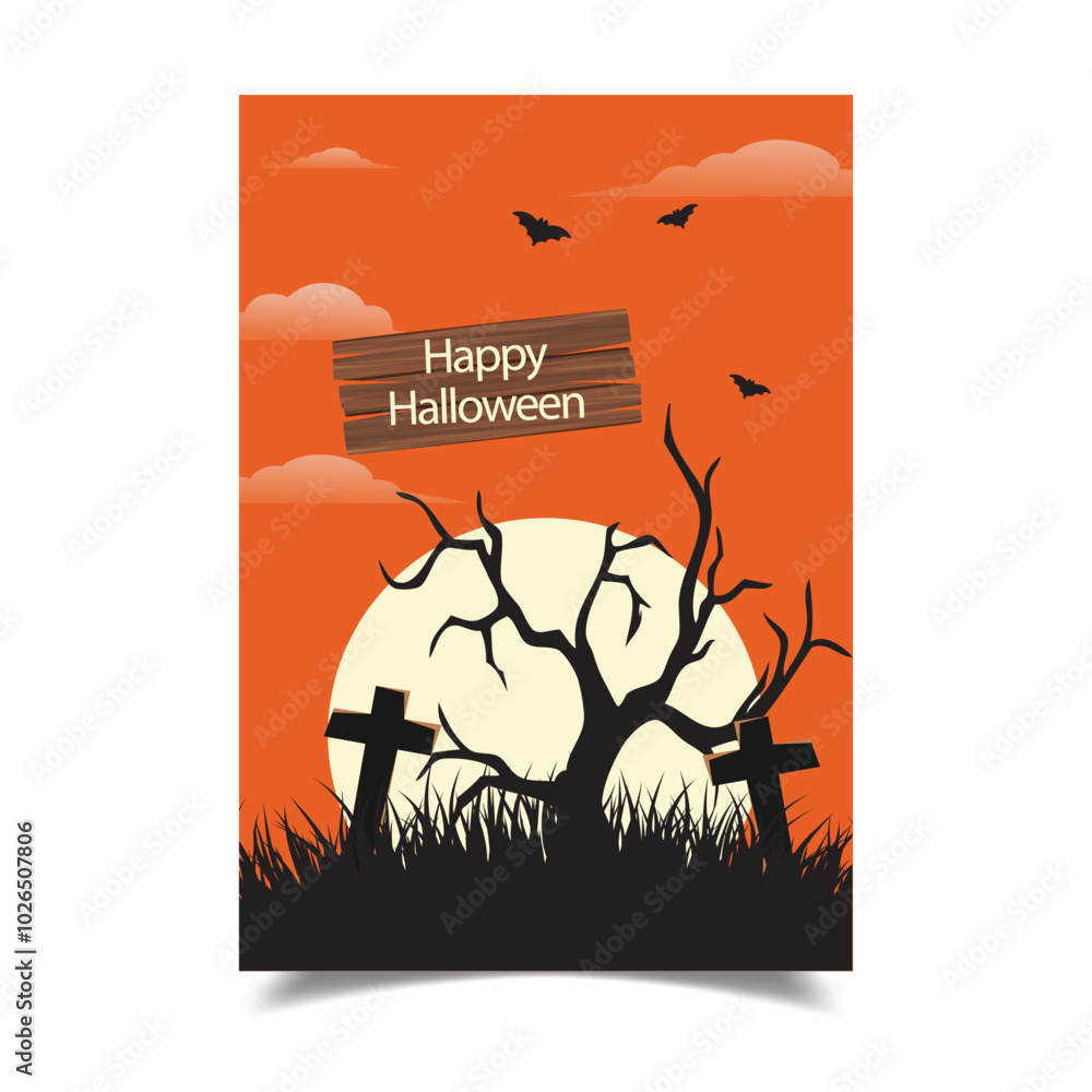 Happy Halloween Party Background with Illustration Happy Halloween Party Background with Illustration