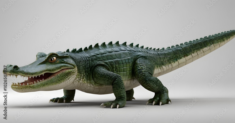 Fototapeta premium cute crocodile on a white background