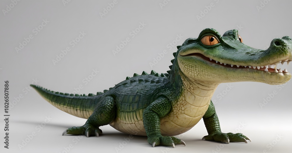 cute crocodile on a white background cute crocodile on a white background