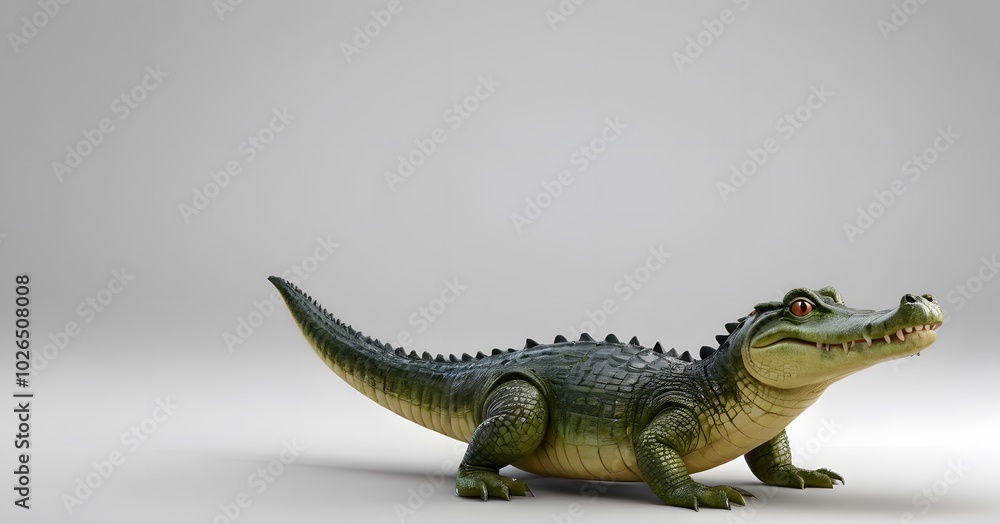 Naklejka premium cute crocodile on a white background