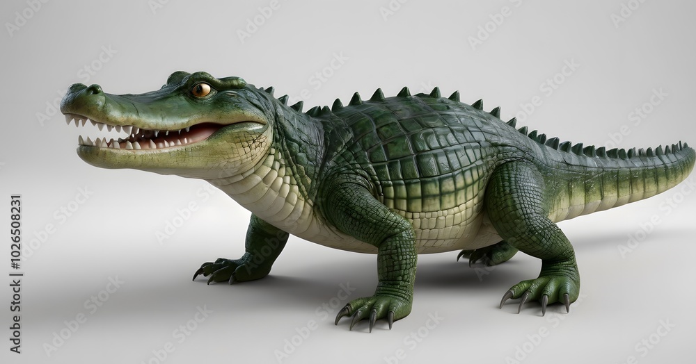 Obraz premium cute crocodile on a white background