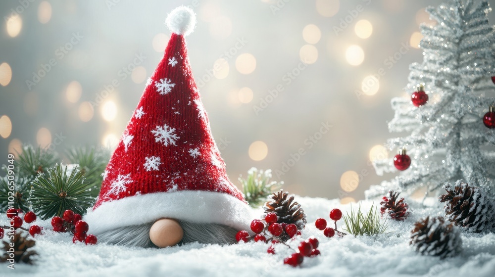 The Santa Hat on Snow The Santa Hat on Snow