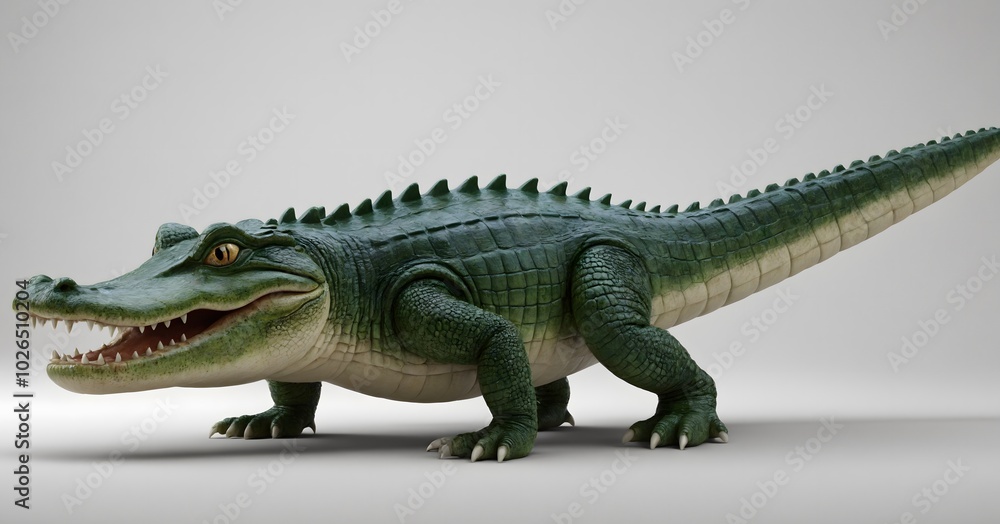 Fototapeta premium cute crocodile on a white background