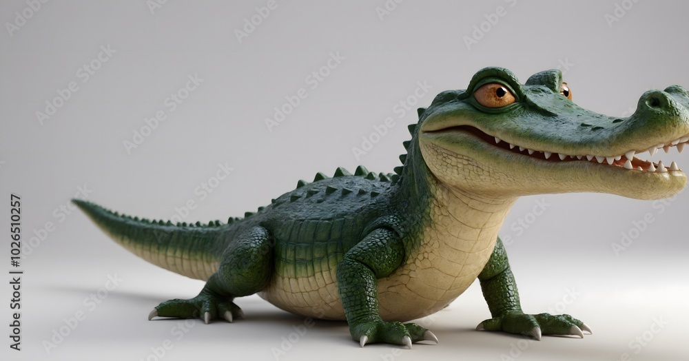 Fototapeta premium cute crocodile on a white background