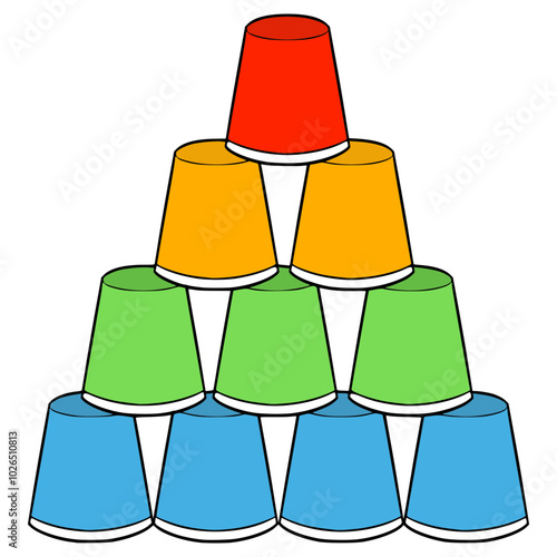 sport stacking cup illustration hand drawn isolated vector